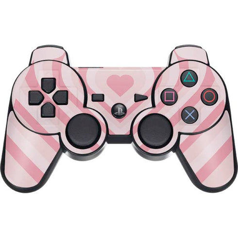 Pink Heart Pattern PS3 Dual Shock wireless controller Skin