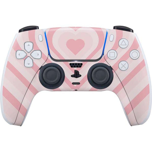 Pink Heart Pattern PS5 Controller Skin