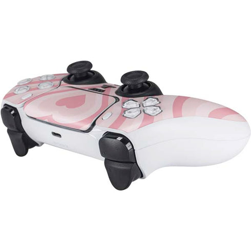 Pink Heart Pattern PS5 Controller Skin