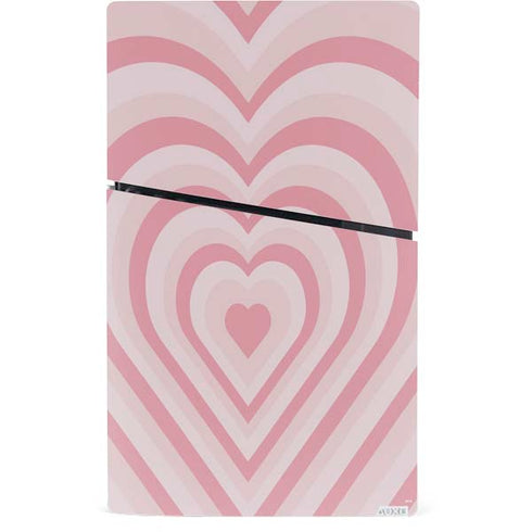Pink Heart Pattern PS5 Slim Digital Edition Console Skin
