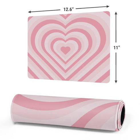 Pink Heart Pattern Gaming Mouse Pad