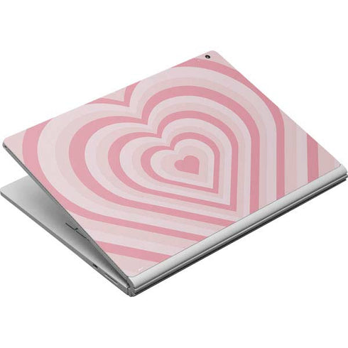 Pink Heart Pattern Surface Book Skin