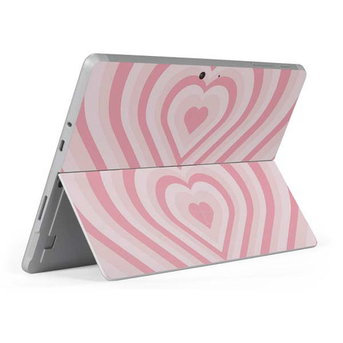 Pink Heart Pattern Surface Go Skin