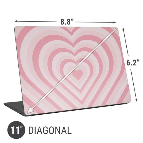 Pink Heart Pattern Universal Laptop 11in (8.8 x 6.2in) Skin