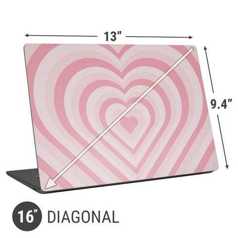 Pink Heart Pattern Universal Laptop 16in (13 x 9.4in) Skin
