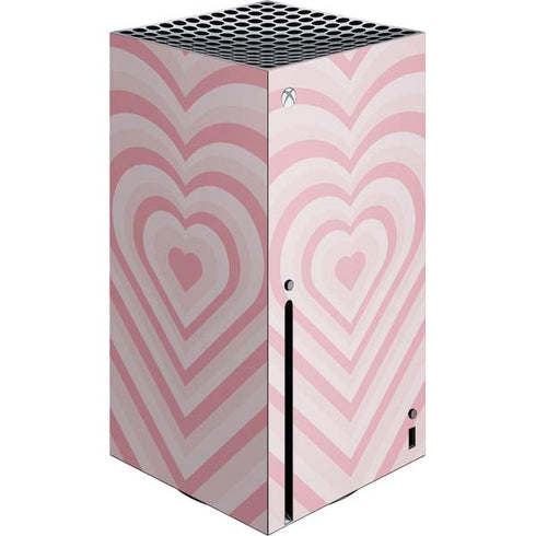 Pink Heart Pattern Xbox Series X Console Skin