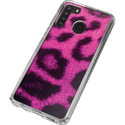 Pink Leopard Spots Galaxy A21 Clear Case