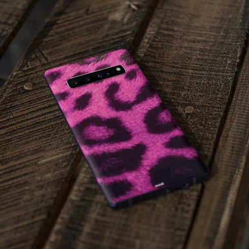 Pink Leopard Spots Galaxy S10 Skin