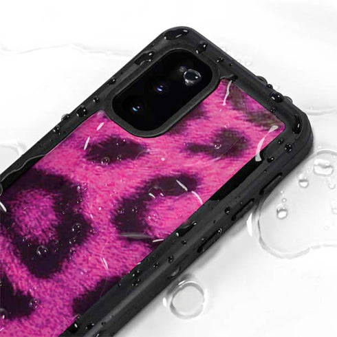 Pink Leopard Spots Galaxy S20 Waterproof Case