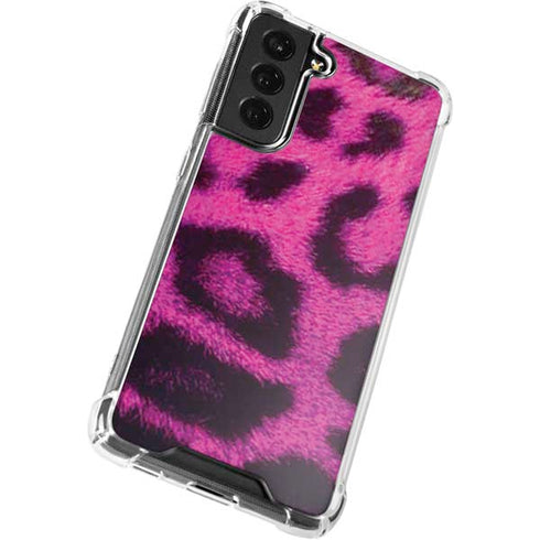 Pink Leopard Spots Galaxy S21 FE Clear Case