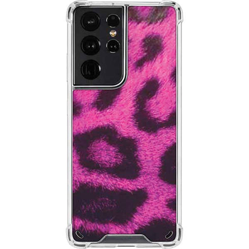 Pink Leopard Spots Galaxy S21 Ultra 5G Clear Case