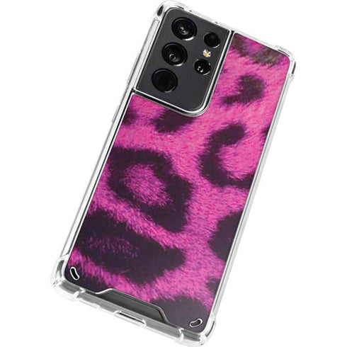 Pink Leopard Spots Galaxy S21 Ultra 5G Clear Case