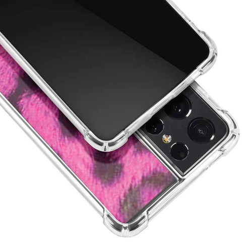 Pink Leopard Spots Galaxy S21 Ultra 5G Clear Case