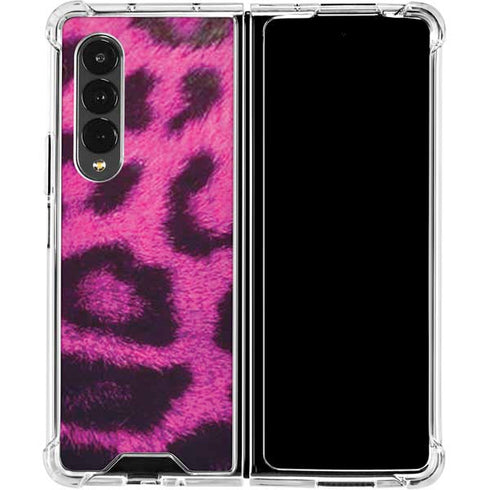 Pink Leopard Spots Galaxy Z Fold4 5G Clear Case