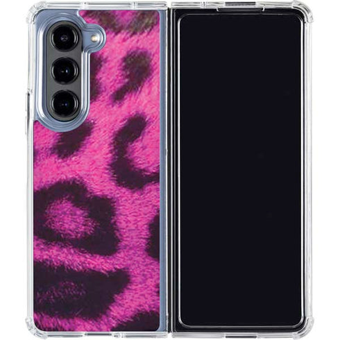 Pink Leopard Spots Galaxy Z Fold5 5G Clear Case