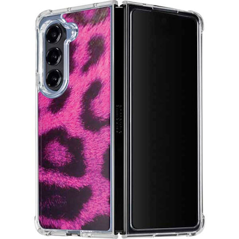 Pink Leopard Spots Galaxy Z Fold5 5G Clear Case