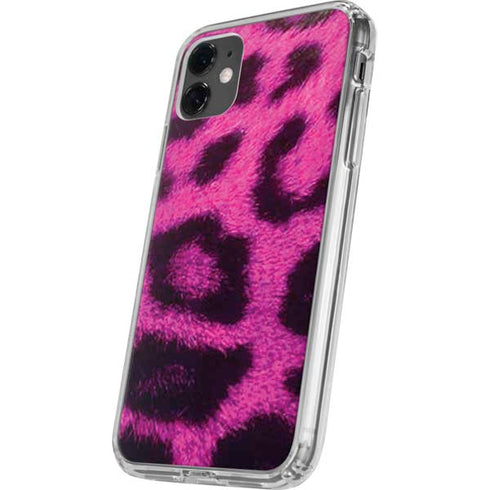 Pink Leopard Spots iPhone 11 Clear Case