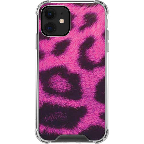 Pink Leopard Spots iPhone 12 Clear Case