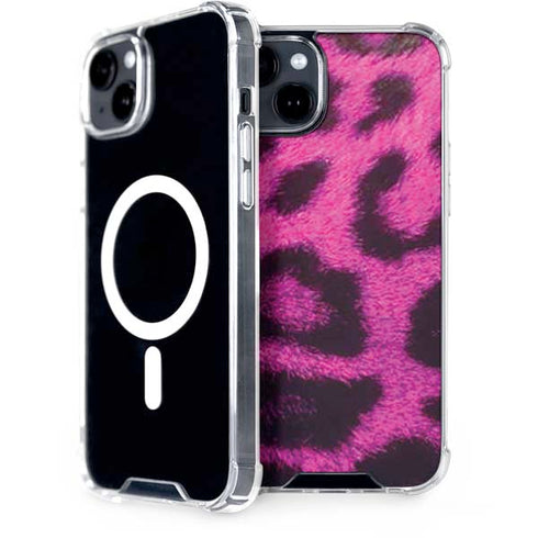 Pink Leopard Spots iPhone 15 Plus MagSafe Case