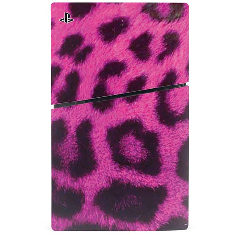 Pink Leopard Spots PS5 Slim Disk Console Skin
