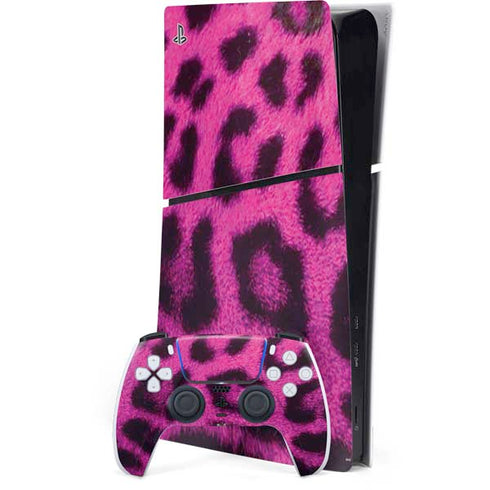 Pink Leopard Spots PS5 Slim Digital Edition Console Skin