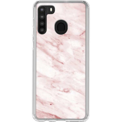 Pink Marble Galaxy A21 Clear Case