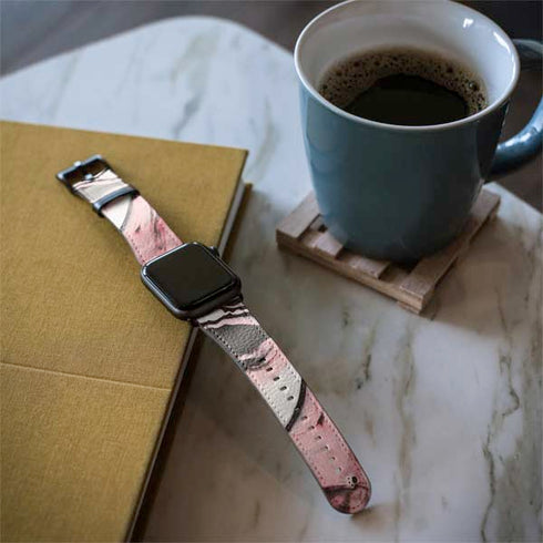 Pink Marble Ink Apple Watch Band 42-44mm