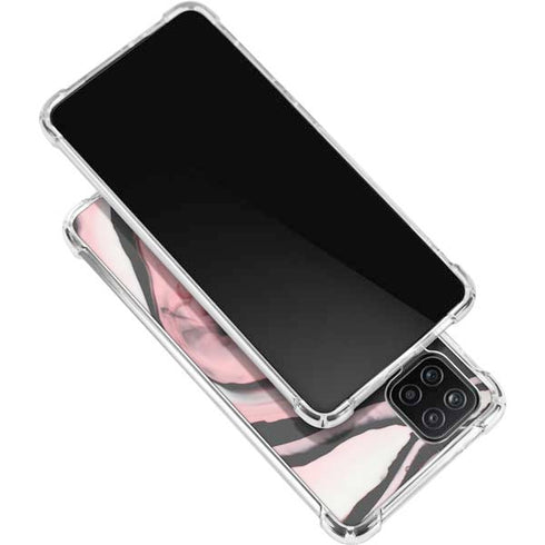 Pink Marble Ink Galaxy A12 Clear Case