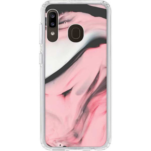 Pink Marble Ink Galaxy A20 Clear Case