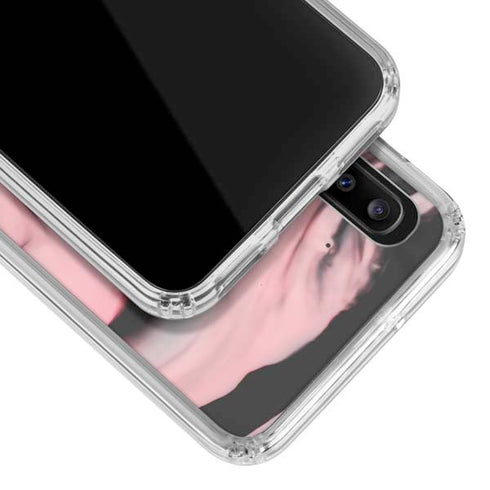 Pink Marble Ink Galaxy A20 Clear Case