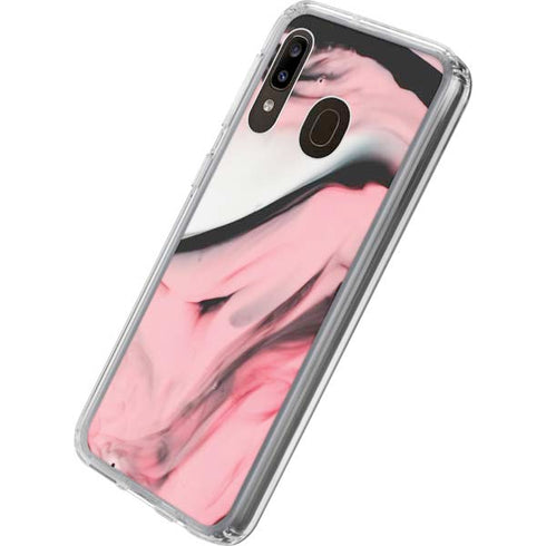 Pink Marble Ink Galaxy A20 Clear Case