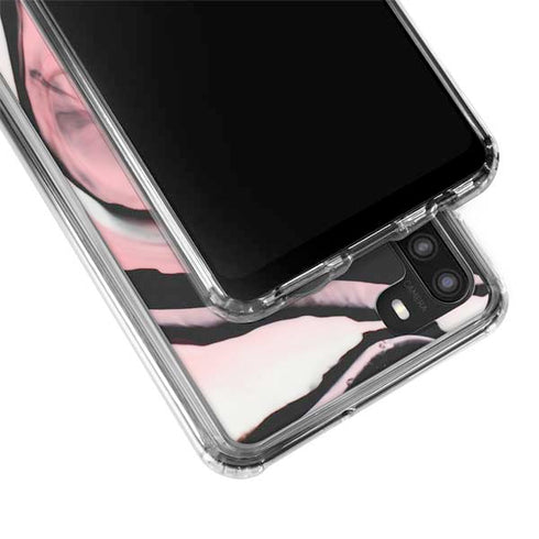 Pink Marble Ink Galaxy A21 Clear Case