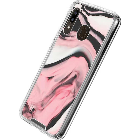 Pink Marble Ink Galaxy A30 Clear Case