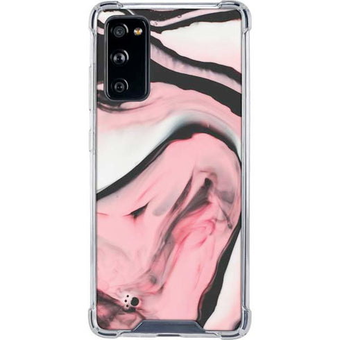 Pink Marble Ink Galaxy S20 FE Clear Case