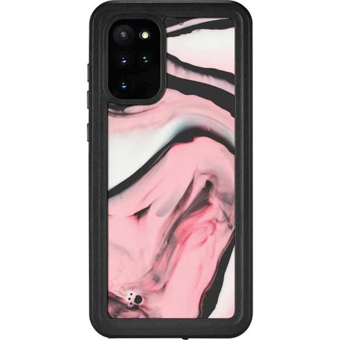 Pink Marble Ink Galaxy S20 Plus Waterproof Case