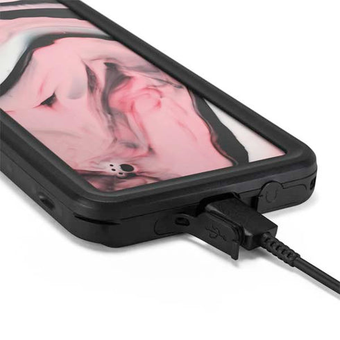 Pink Marble Ink Galaxy S20 Plus Waterproof Case