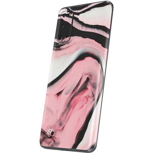 Pink Marble Ink Galaxy S20 Skin