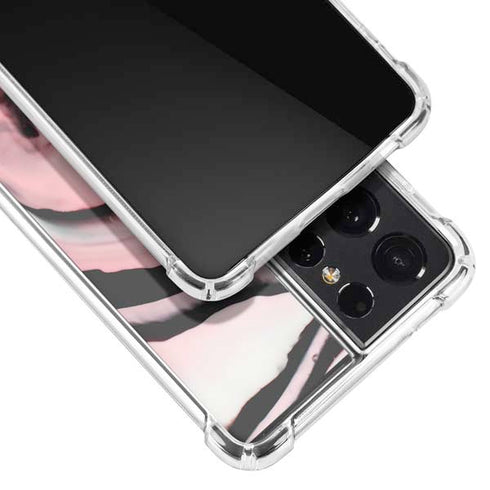 Pink Marble Ink Galaxy S21 Ultra 5G Clear Case