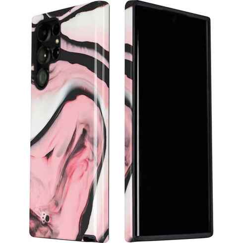 Pink Marble Ink Galaxy S22 Ultra Pro Case
