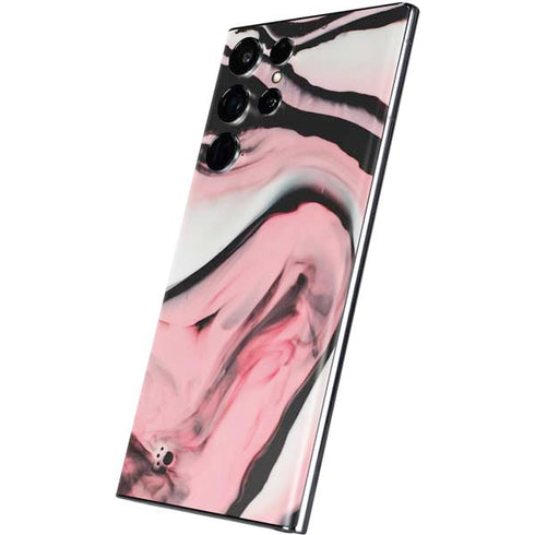 Pink Marble Ink Galaxy S22 Ultra Skin