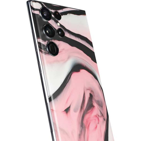 Pink Marble Ink Galaxy S22 Ultra Skin