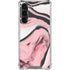 Pink Marble Ink Galaxy S23 Plus Clear Case