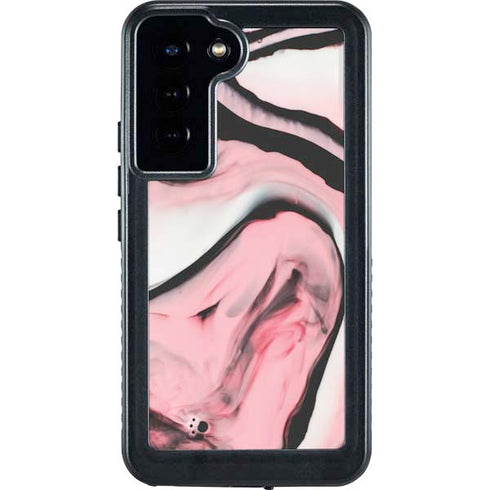 Pink Marble Ink Galaxy S23 Plus Waterproof Case