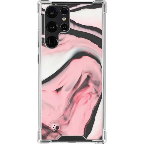 Pink Marble Ink Galaxy S24 Ultra Clear Case