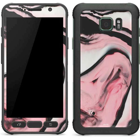 Pink Marble Ink Galaxy S7 Active Skin