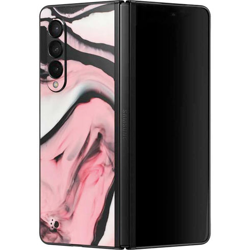 Pink Marble Ink Galaxy Z Fold3 5G Skin