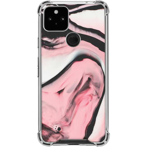 Pink Marble Ink Google Pixel 5a 5G Clear Case