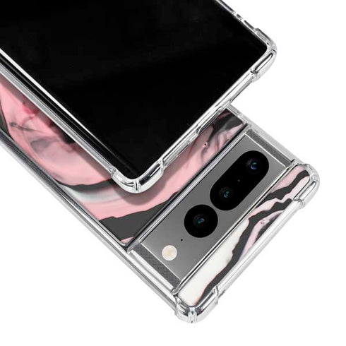 Pink Marble Ink Google Pixel 7 Pro Clear Case