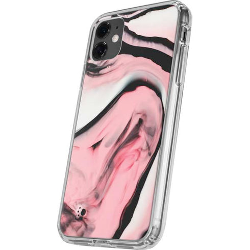 Pink Marble Ink iPhone 11 Clear Case