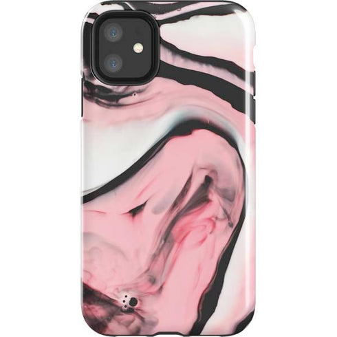 Pink Marble Ink iPhone 11 Impact Case